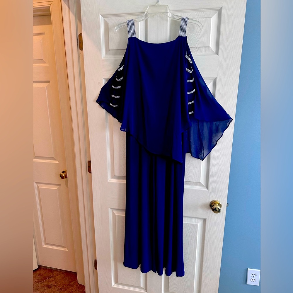 MSK Royal Blue Cold Shoulder Dress